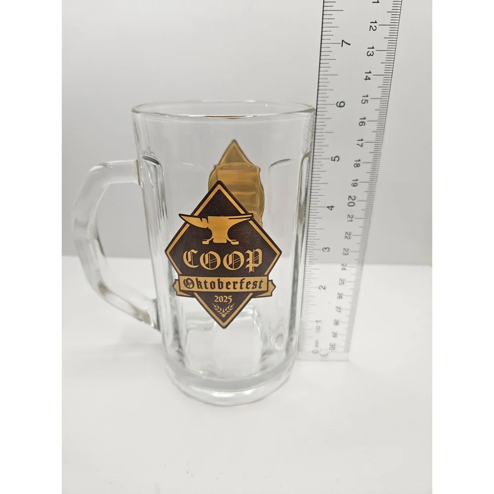 Coop Oktoberfest 2025 Beer‎ Mug Glass Anvil Logo Heavy Duty